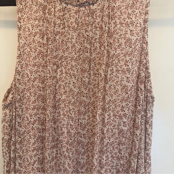 Anthropologie Baby Pink Floral Midi Dress - Picture 4 of 6